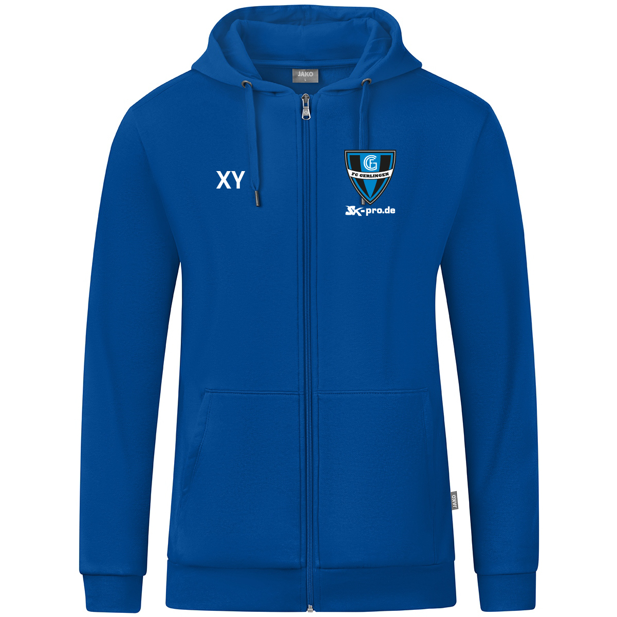 JAKO Kapuzenjacke Organic  inkl.Wappen und Vereinsname (Initialen optional)